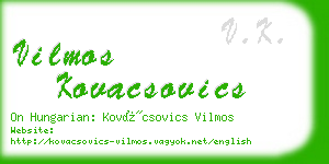 vilmos kovacsovics business card